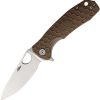 Honey Badger Large Leaf Linerlock Tan FRN