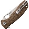 Honey Badger Large Leaf Linerlock Tan FRN