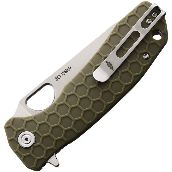Honey Badger Large Leaf Linerlock Green FRN