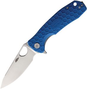 Honey Badger Large Leaf Linerlock Blue FRN