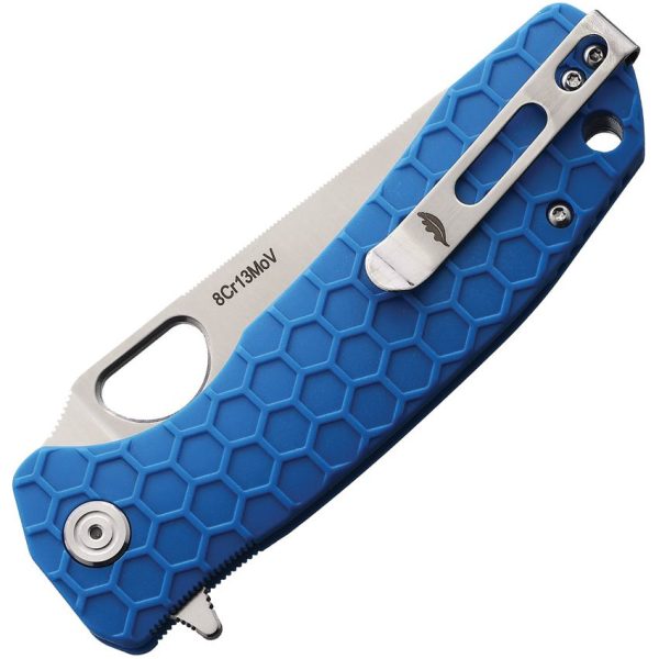 Honey Badger Large Leaf Linerlock Blue FRN