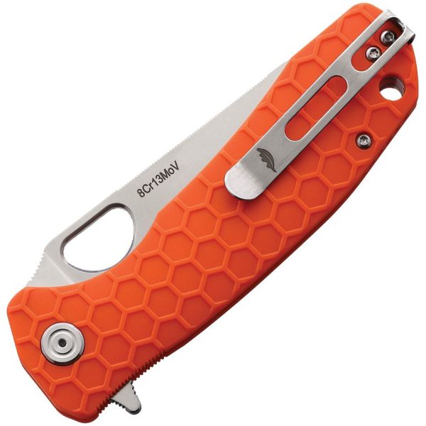 Honey Badger Large Leaf Linerlock Orange FRN