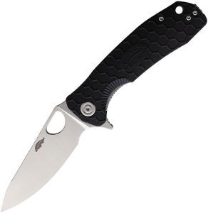 Honey Badger Medium Leaf Linerlock Black FRN