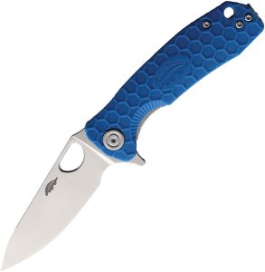 Honey Badger Small Leaf Linerlock Blue Nylon