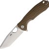 Honey Badger Large Tanto Linerlock Tan Nylon
