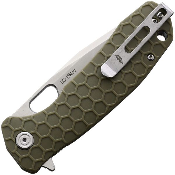 Honey Badger Large Tanto Linerlock Green Nylon