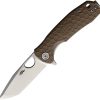 Honey Badger Small Linerlock Tanto Tan GRN