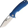 Honey Badger Small Linerlock Tanto Blue GRN