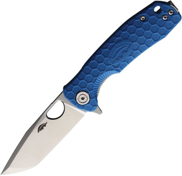 Honey Badger Small Linerlock Tanto Blue GRN