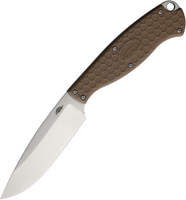 Honey Badger Camp Knife Tan 8Cr13MoV Full Tang