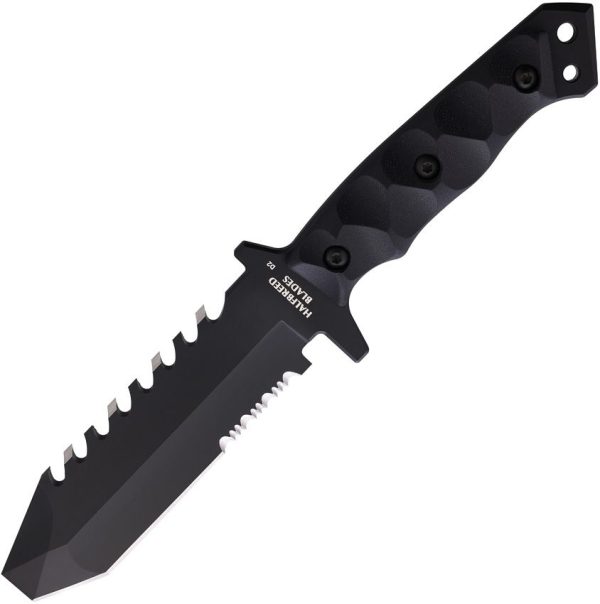 Halfbreed Blades Emergency Rescue Knife - Black Sawback