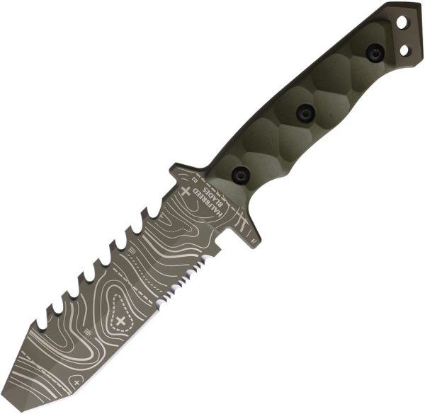 Halfbreed Blades Emergency Rescue Knife Fixed Blade OD Green