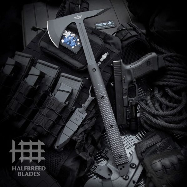 Halfbreed Blades Large Breaching Axe Black K110 Fixed Blade