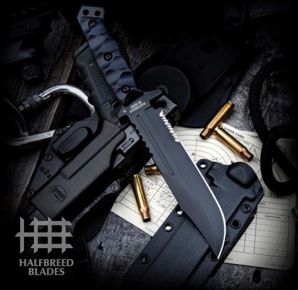 Halfbreed Blades Large Infantry Knife Gen 2 Black Fixed Blade