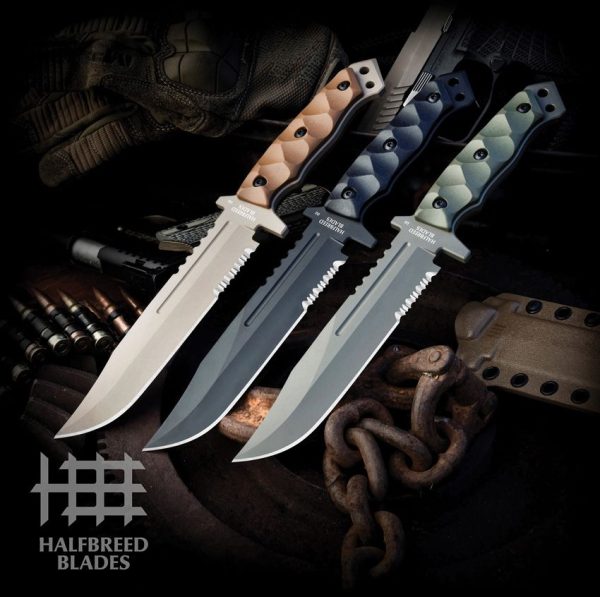 Halfbreed Blades Large Infantry Knife Gen 2 Black Fixed Blade