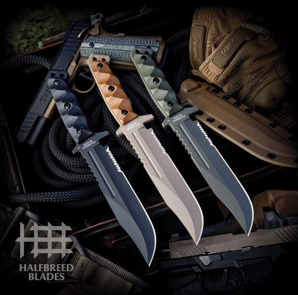 Halfbreed Blades Large Infantry Knife Gen 2 Black Fixed Blade