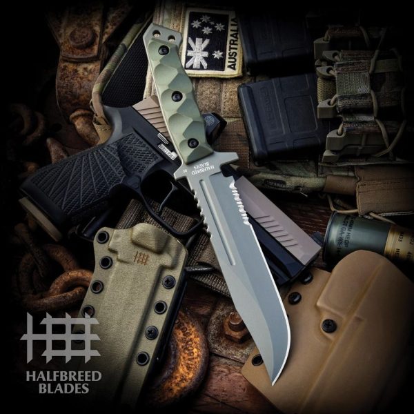 Halfbreed Blades Large Infantry Knife Gen 2 OD Fixed Blade