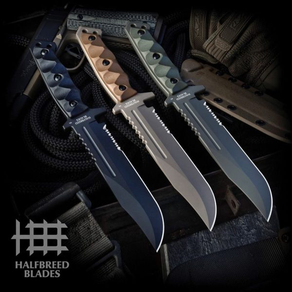 Halfbreed Blades Large Infantry Knife Gen 2 OD Fixed Blade