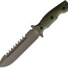 Halfbreed Blades Large Survival Fixed Blade Knife OD Green 6.88"