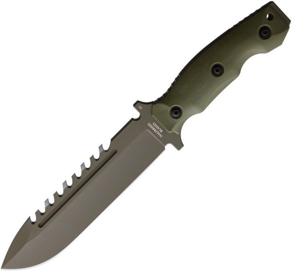 Halfbreed Blades Large Survival Fixed Blade Knife OD Green 6.88"