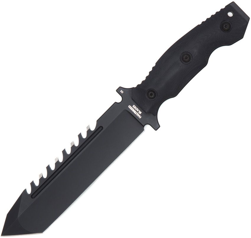 Halfbreed Blades 6.88" Black Teflon Tanto Survival Fixed Blade Knife w/ Sheath