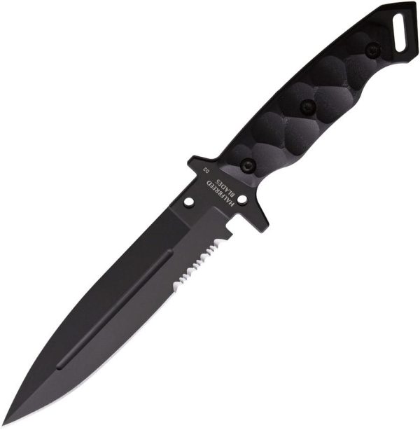 Halfbreed Blades Medium Infantry Fixed Blade Knife Black 6.5"