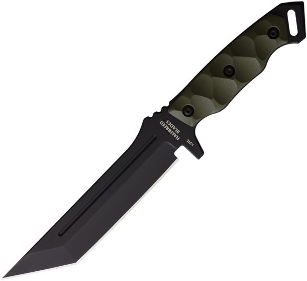 Halfbreed Blades Medium Infantry Knife - Black Tanto OD Green