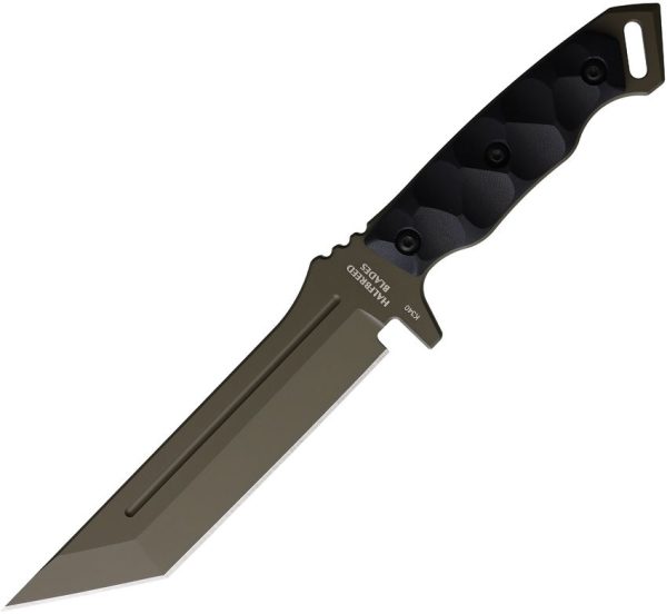 Halfbreed Blades Medium Infantry Knife - OD Green Tanto Black Handle