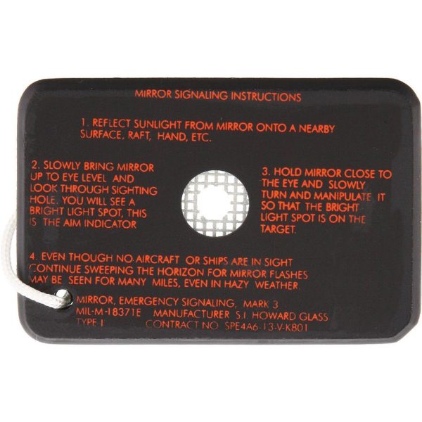 S.I. Howard Glass Signal Mirror Military Approved Survival Gear