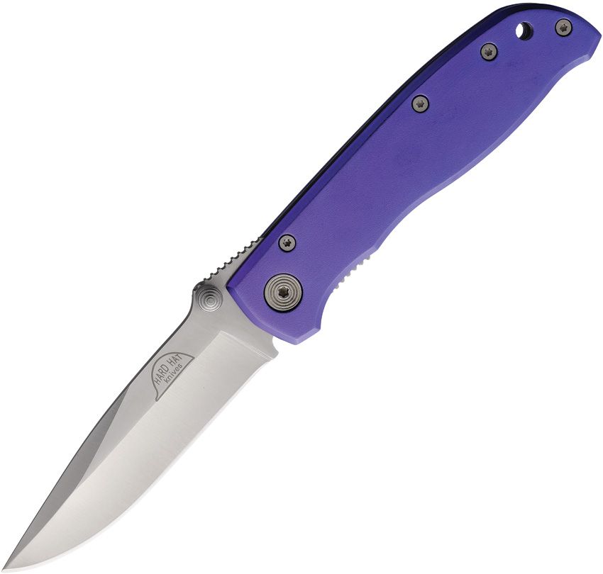 Hard Hat Lockback Folding Knife 3.13" Blade Purple Aluminum