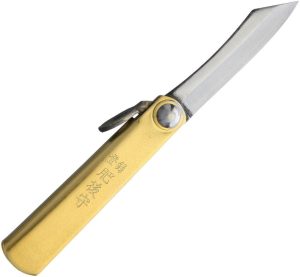 Higonokami SK Folder Brass Satin 1.5 Inch Carbon Steel
