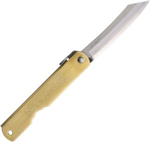 Higonokami Folder Brass Blue Paper Steel