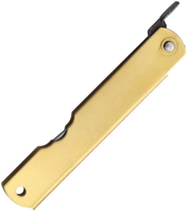 Higonokami Folder Brass Blue Paper Steel