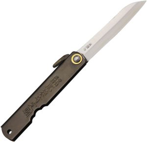 Higonokami Folder Black 3" White Paper Steel Japanese Folding Knife