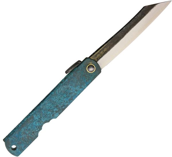 Higonokami Koriwa Turquoise Folding Knife Blue Paper Steel Japanese