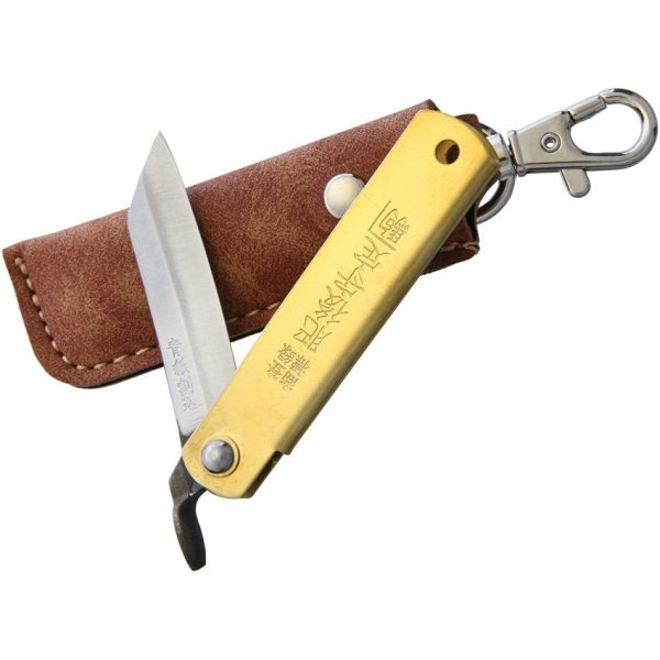 Higonokami Folder Brass - 2 inch Blade w/Sheath