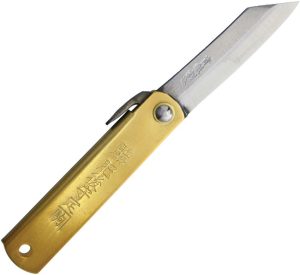 Higonokami Folder Brass Folding Knife 2" Blue Paper Steel Japan