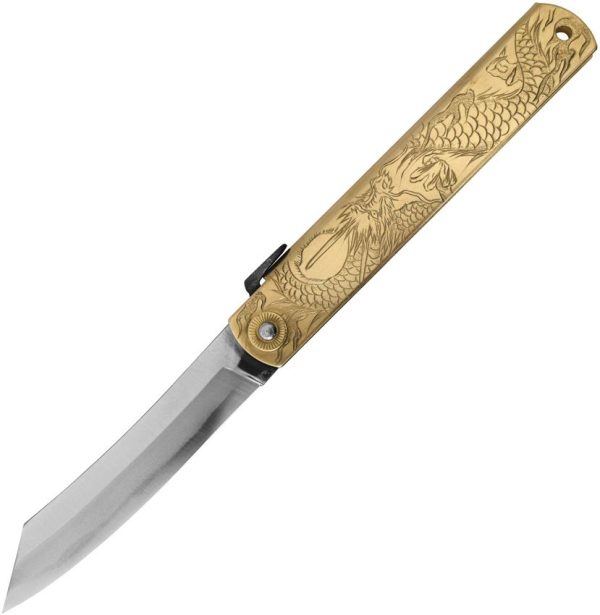 Higonokami Warikomi Folder Large Dragon Blue Steel Folding Knife