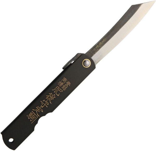 Higonokami Blue Paper Steel Black Folding Knife Japanese 3in