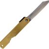 Higonokami Warikomi Boar Folding Knife Blue Paper Steel Brass