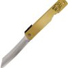 Higonokami Warikomi Folder Sheep 3.25" Blue Paper Steel Brass
