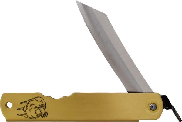 Higonokami Warikomi Folder Sheep 3.25" Blue Paper Steel Brass