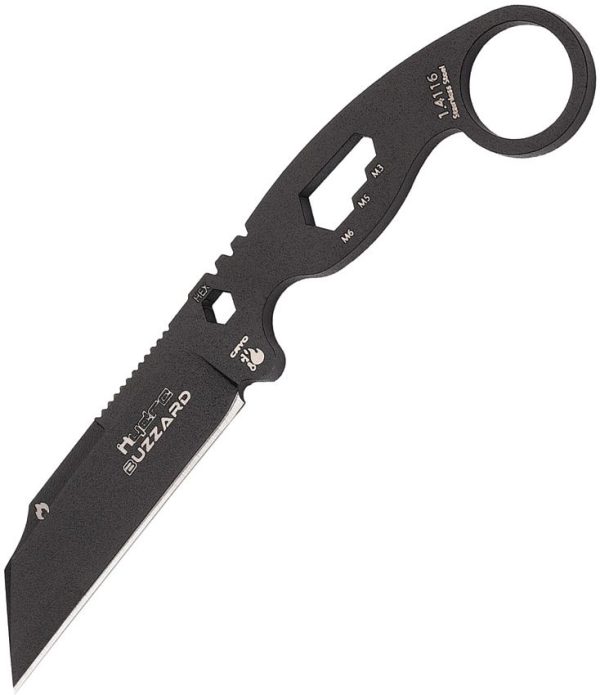 Hydra Knives Buzzard Neck Knife 3.13" Black 1.4116 Fixed Blade
