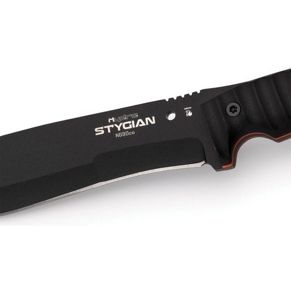 Hydra Knives Stygian Fixed Blade 7" N690 Black G10 Kydex