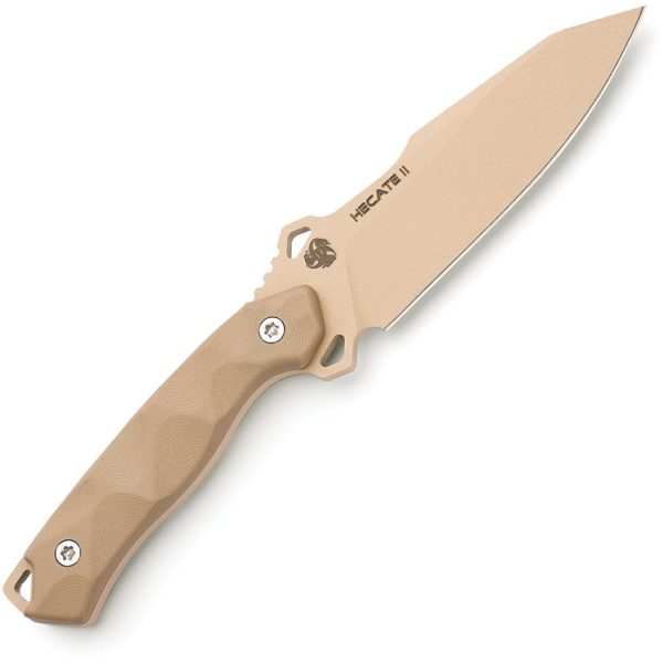 Hydra Knives Hecate II Fixed Blade Desert Tan Niolox 5"