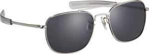 Humvee Military Pilot Sunglasses Polished Silver Frame