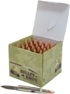Humvee 25 Piece Bullet Folding Knife Display w/ Sheath