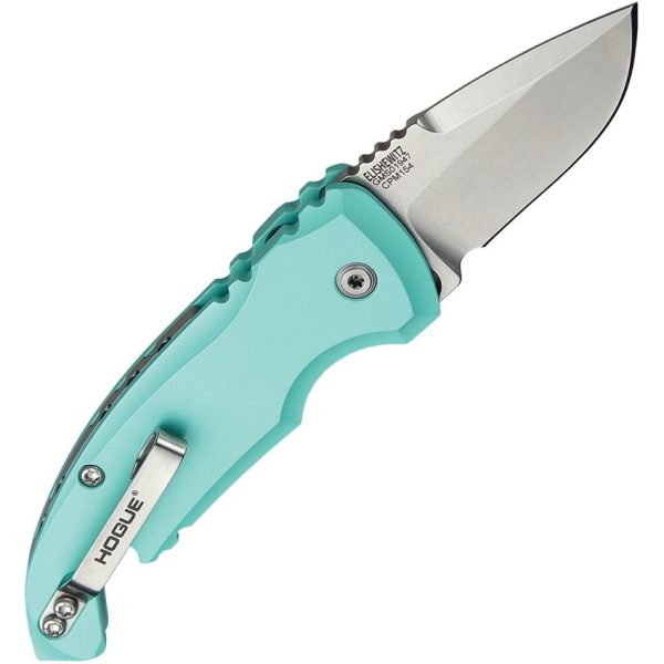 Hogue Auto A01 Microswitch Drop Point - Teal 4 inch