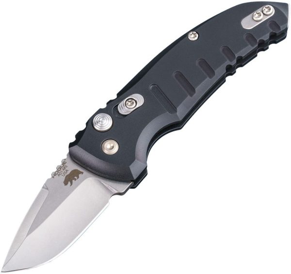 Hogue Auto A01 Microswitch Drop Point - Black 4 inch