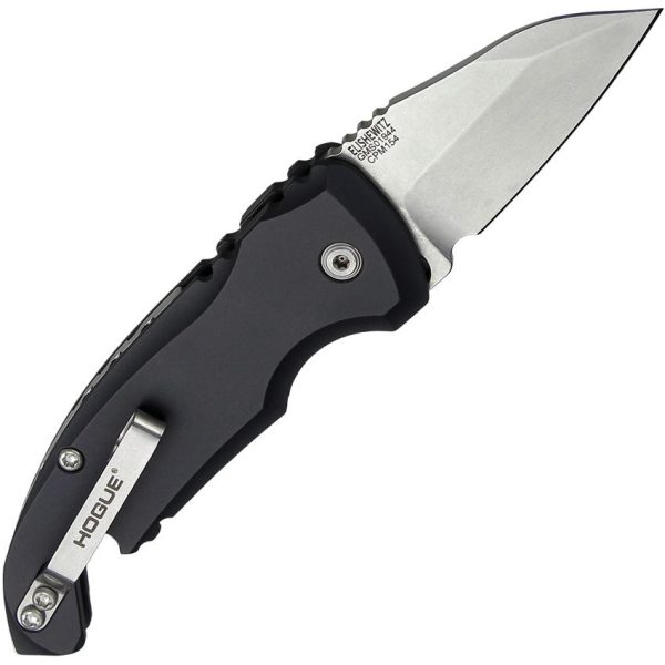Hogue Auto A01 Microswitch Wharncliffe - Black 4 inch
